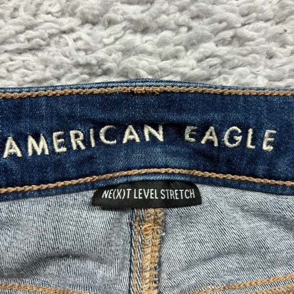 American Eagle Jeans Womens 8 Long Hi Rise Jegging Crop Next Level Stretch Dark - Picture 2 of 6